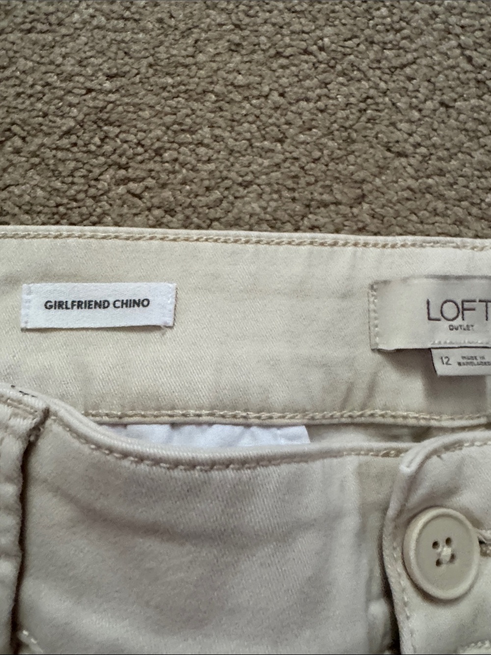 LOFT Girlfriend Chino Pants in Beige